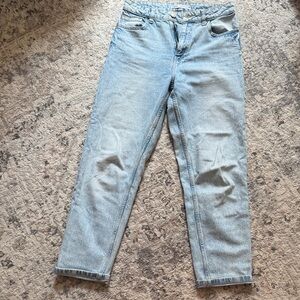 Zara Light Wash High-Rise Straight Jeans